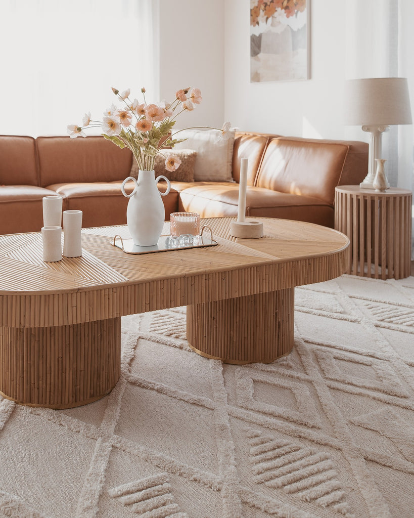 Kira Diamond Detail Textured Rug