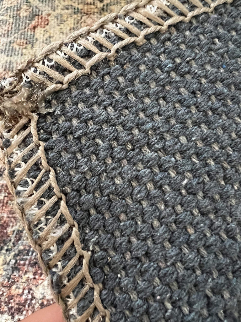 Krisna Brown and BlueTraditional Distressed Washable Rug