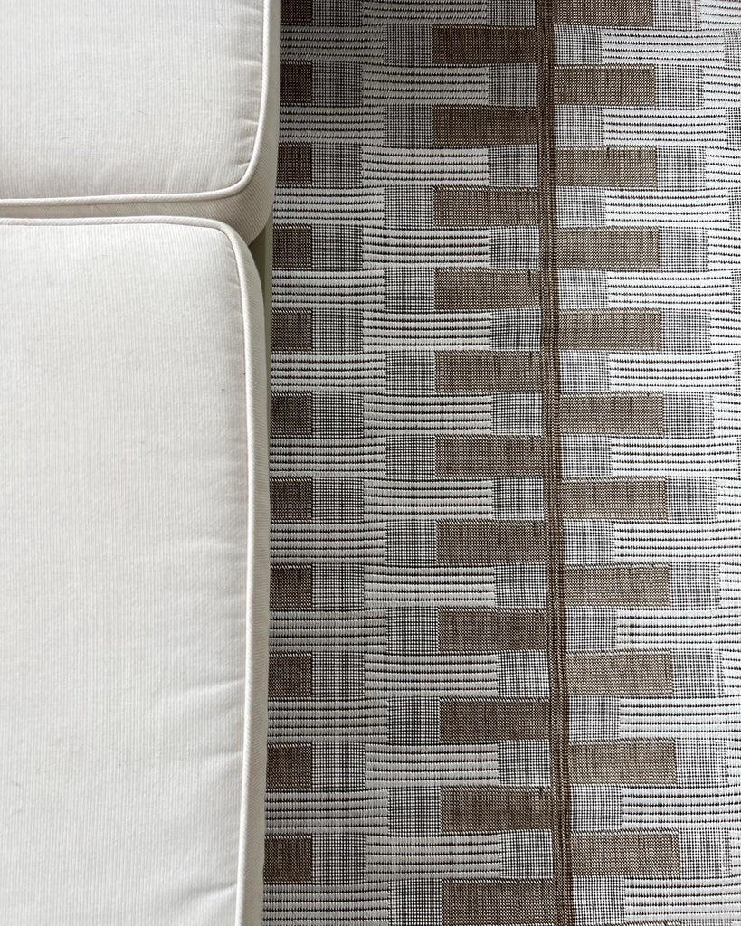 Krystal Brown and Ivory Geometric Flatweave Indoor Outdoor Rug