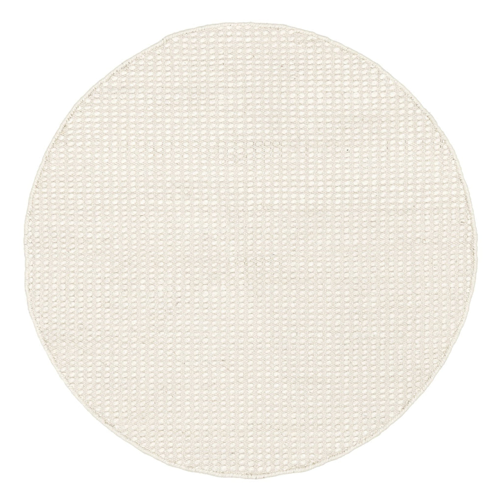 Larvic Ivory Chunky Wool Round Rug