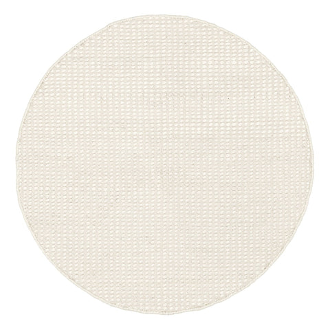 Larvic Ivory Chunky Wool Round Rug