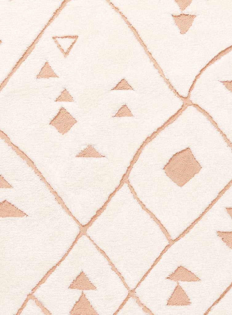 Leesha Cream and Peach Tribal Shag Rug