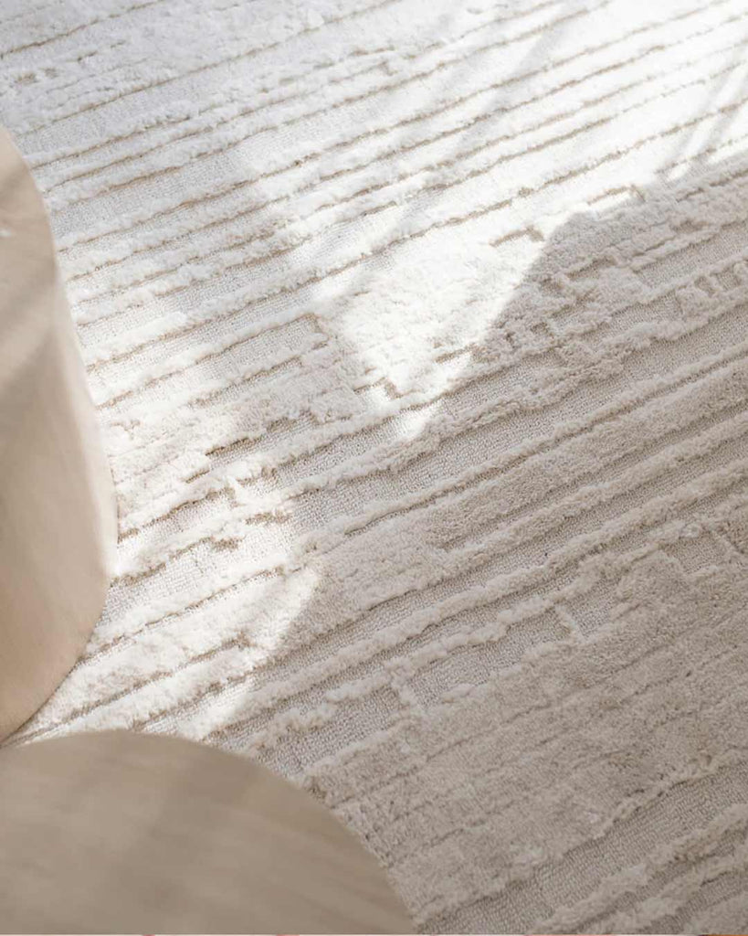 Leilani Ivory Cream Textured Rug