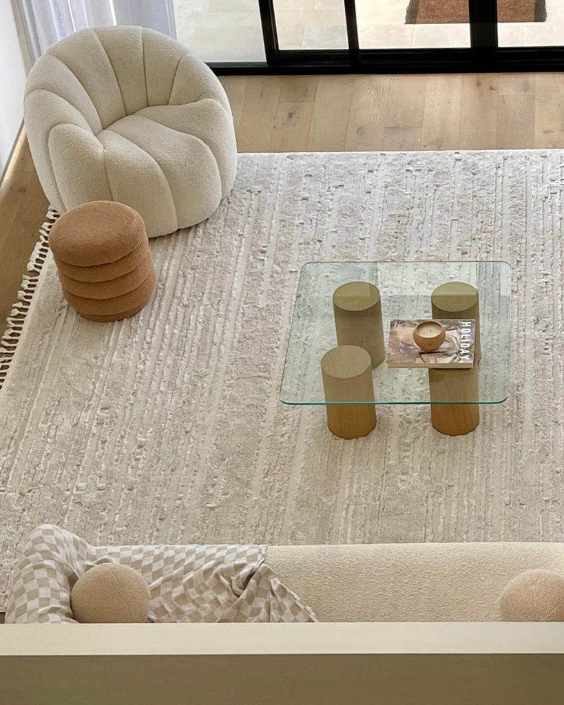 Leilani Ivory Cream Textured Rug