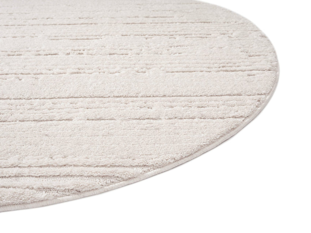 Leilani Ivory Cream Textured Round Rug