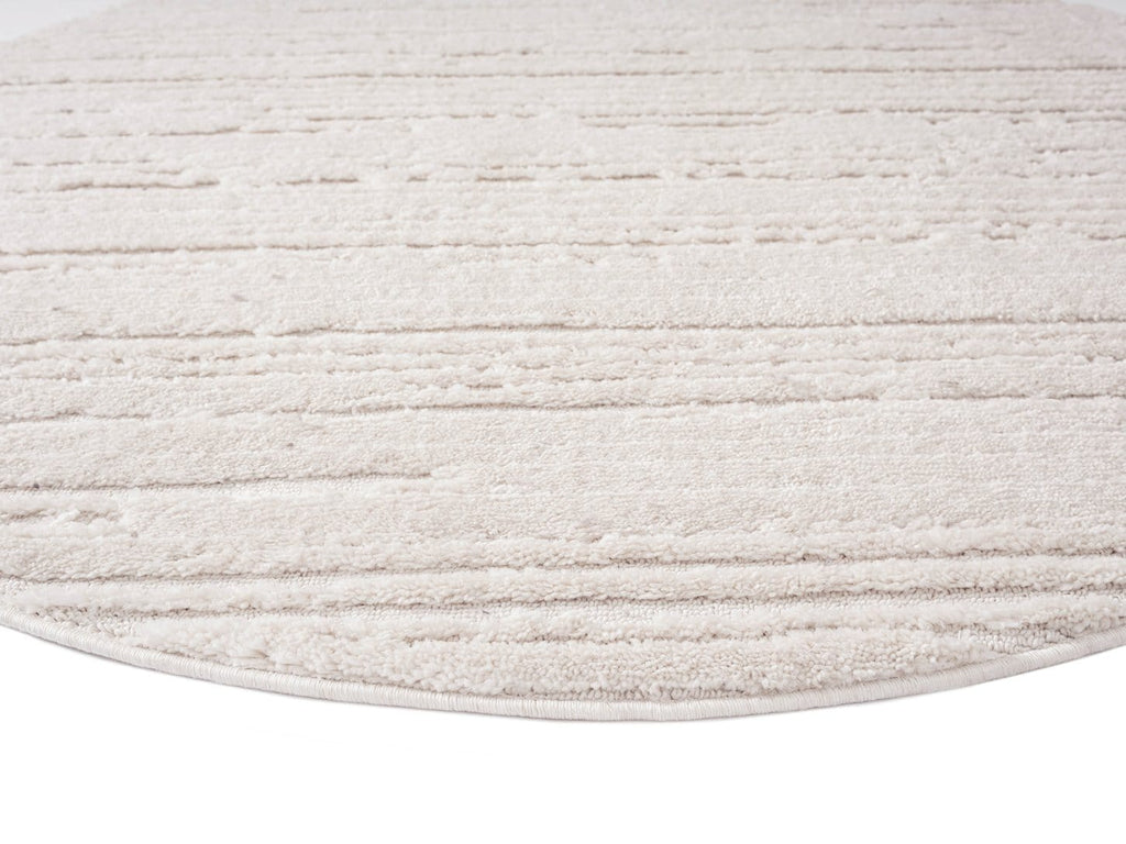 Leilani Ivory Cream Textured Round Rug