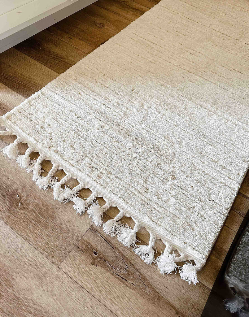 Leilani Ivory Cream Textured Runner Rug