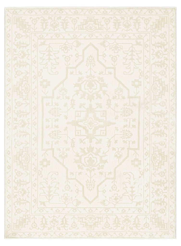 Lianda Neutral Medallion Washable Rug