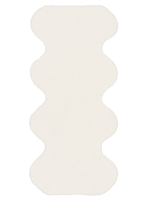 Lianna Cream Scallop Washable Bath Mat