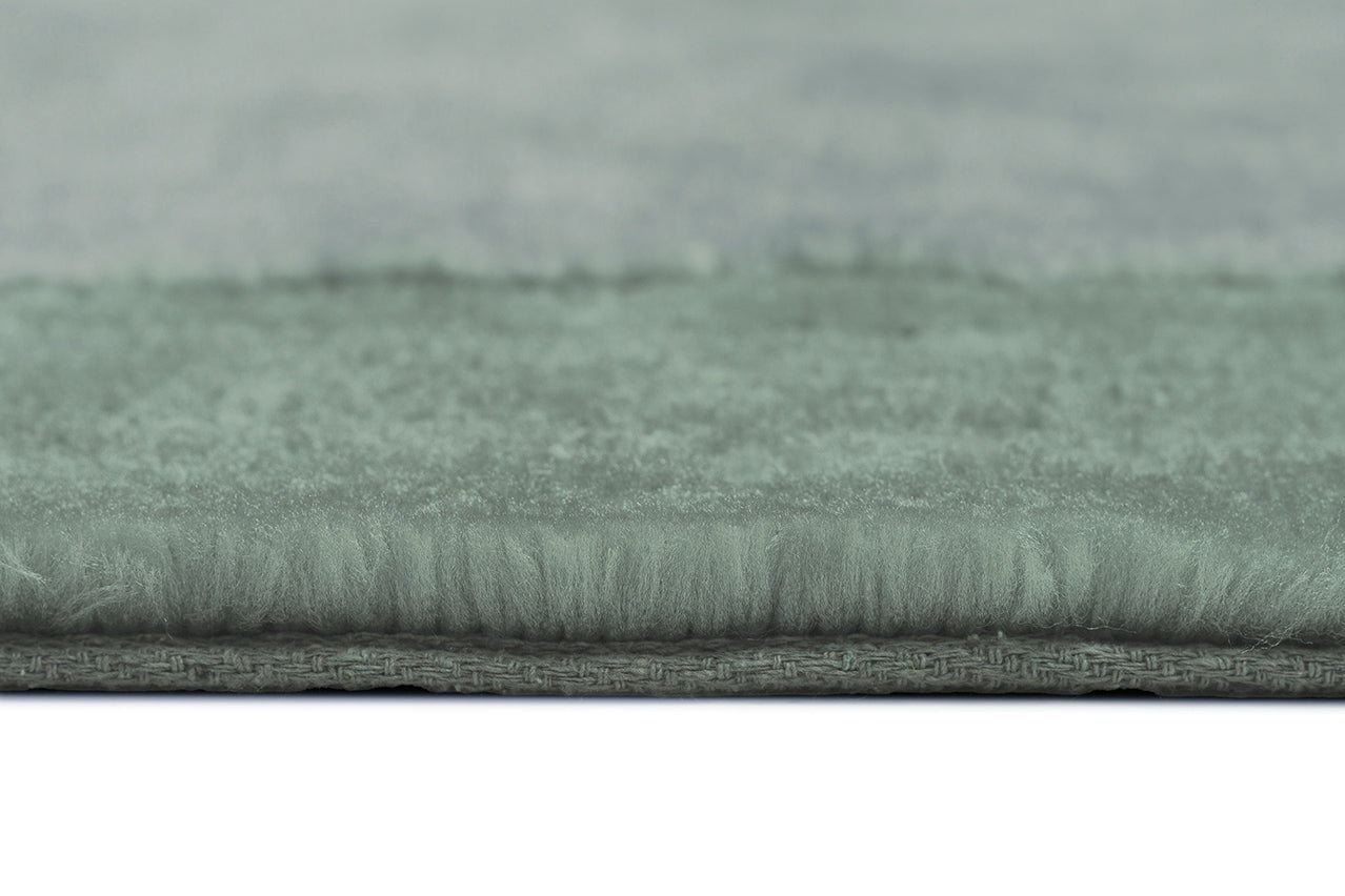 Lila Green Bordered Shag Rug