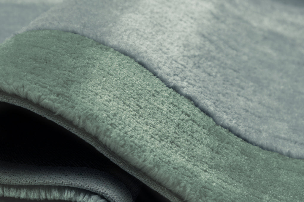 Lila Green Bordered Shag Rug