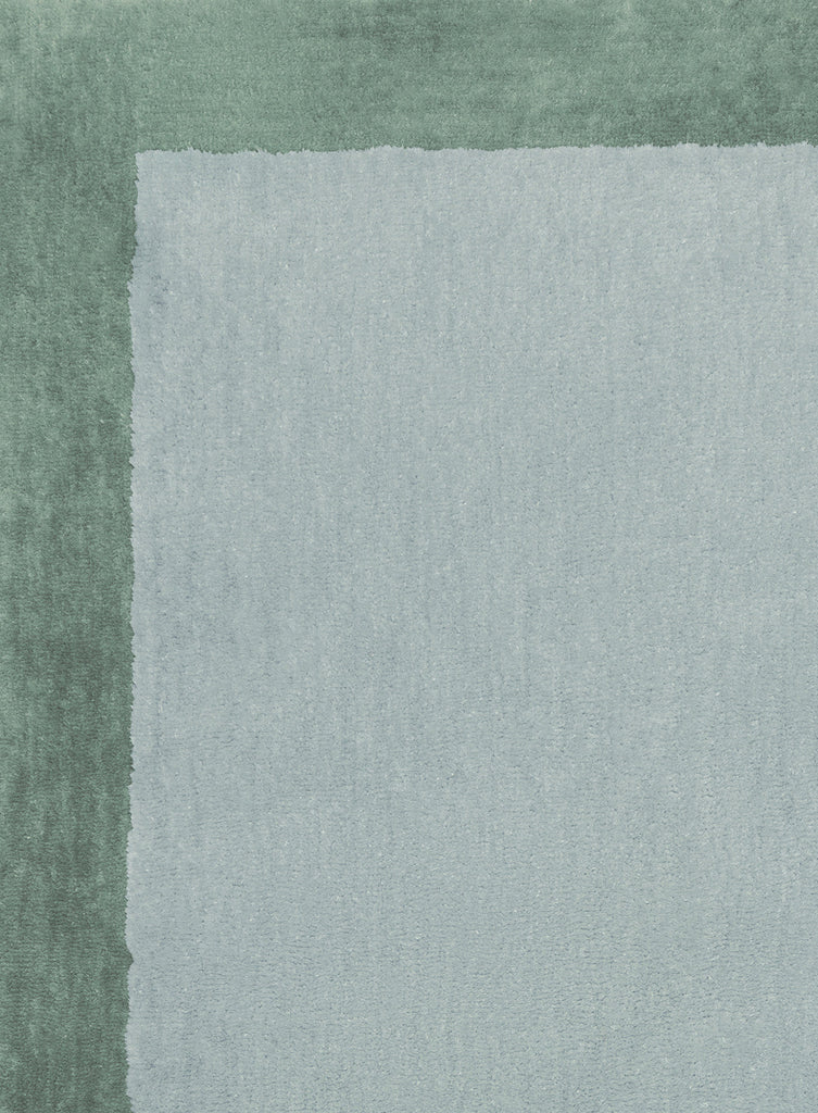 Lila Green Bordered Shag Rug