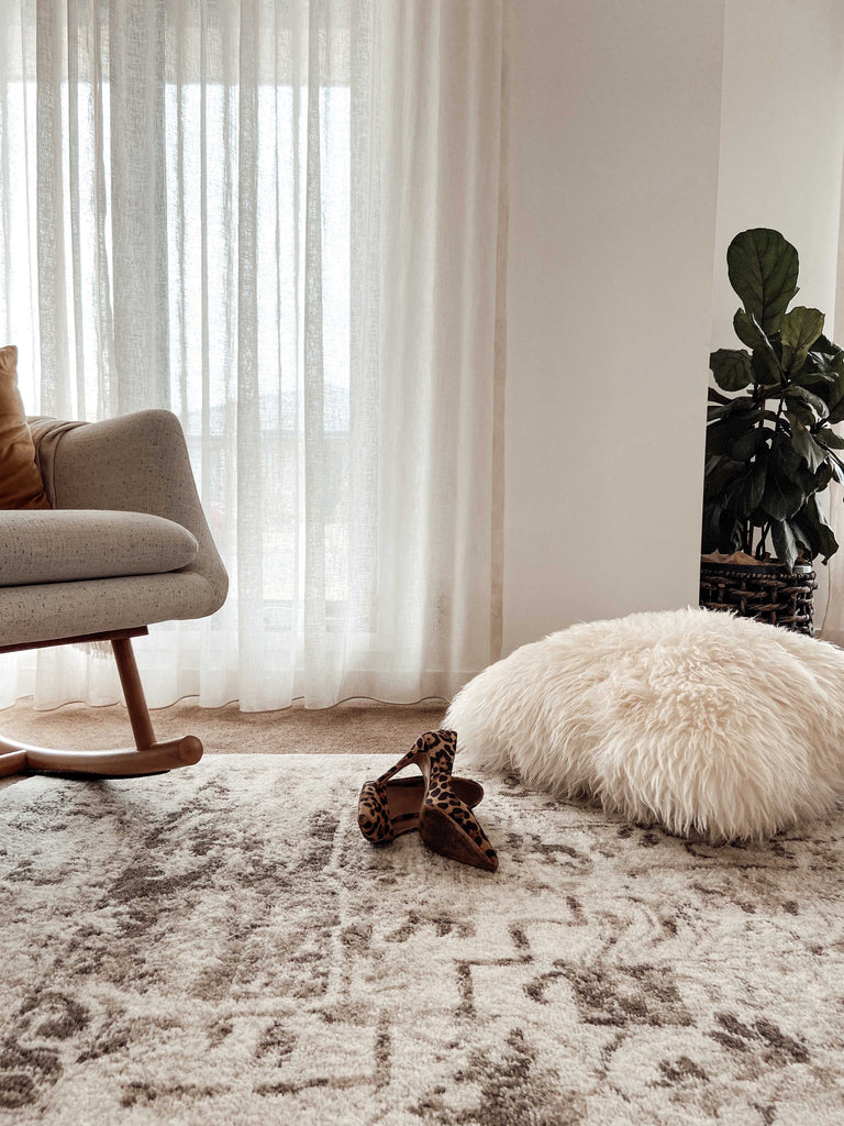 Liliana Cream And Brown Traditional Distressed Floral Rug