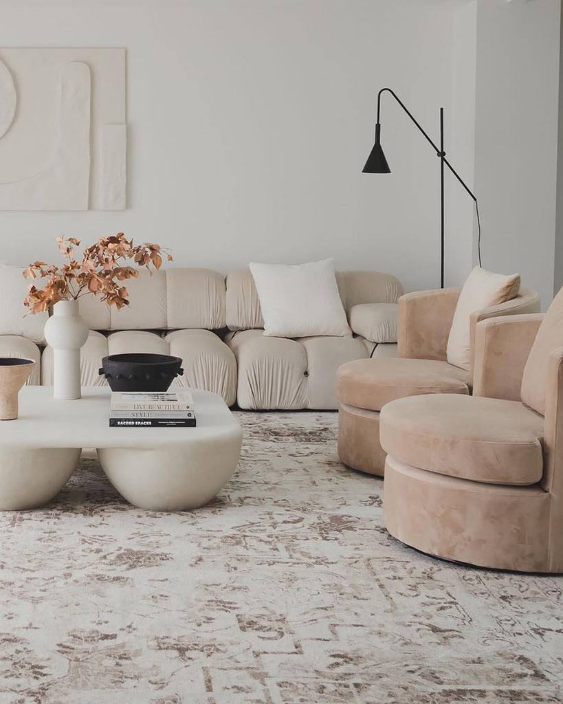 Liliana Cream And Brown Traditional Distressed Floral Rug