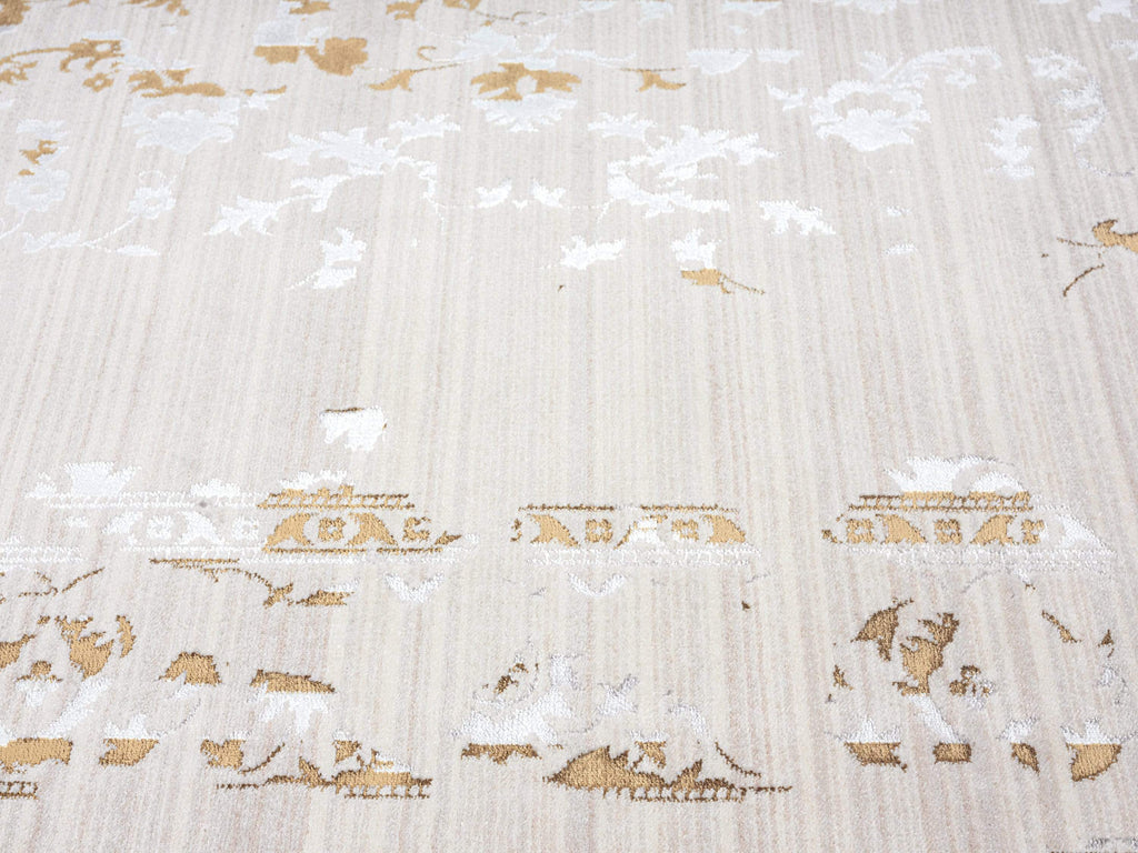 Lindy Cream Ivory And Gold Traditional Floral Rug