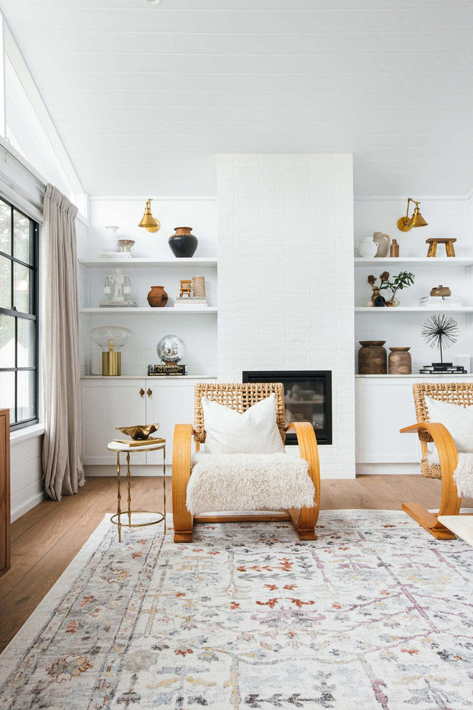 Livvie Blue and Orange Multi-Colour Distressed Rug