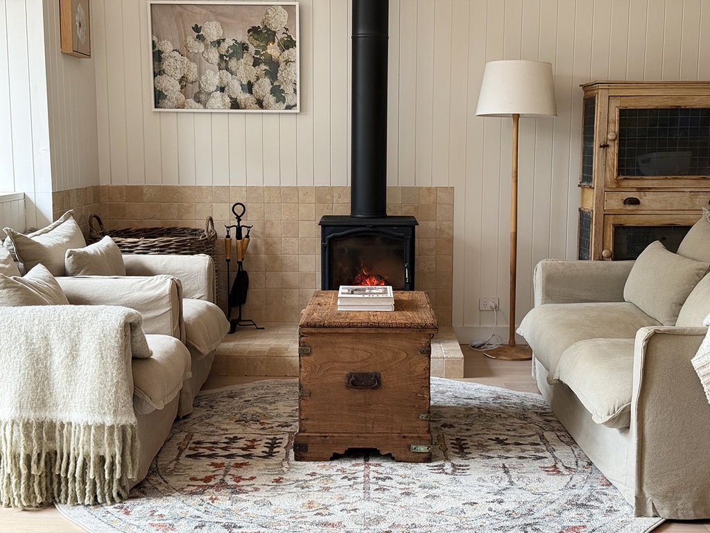 Livvie Blue and Orange Multi-Colour Distressed Round Rug