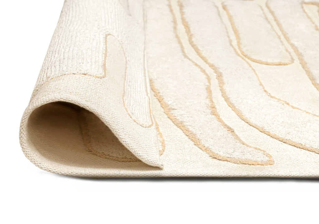 Lola Cream Abstract Cotton Washable Rug