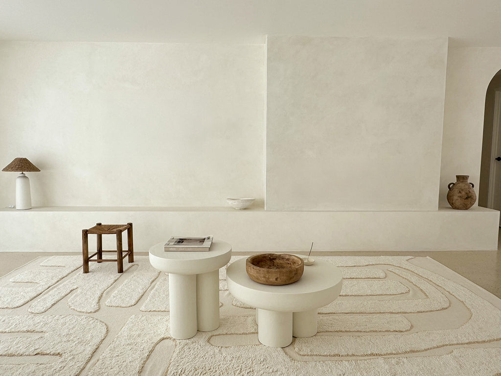 Lola Cream Abstract Cotton Washable Rug