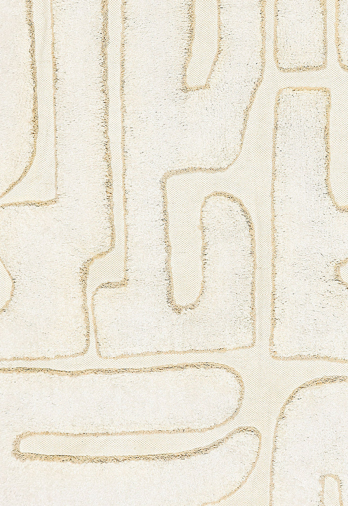 Lola Cream Abstract Cotton Washable Rug