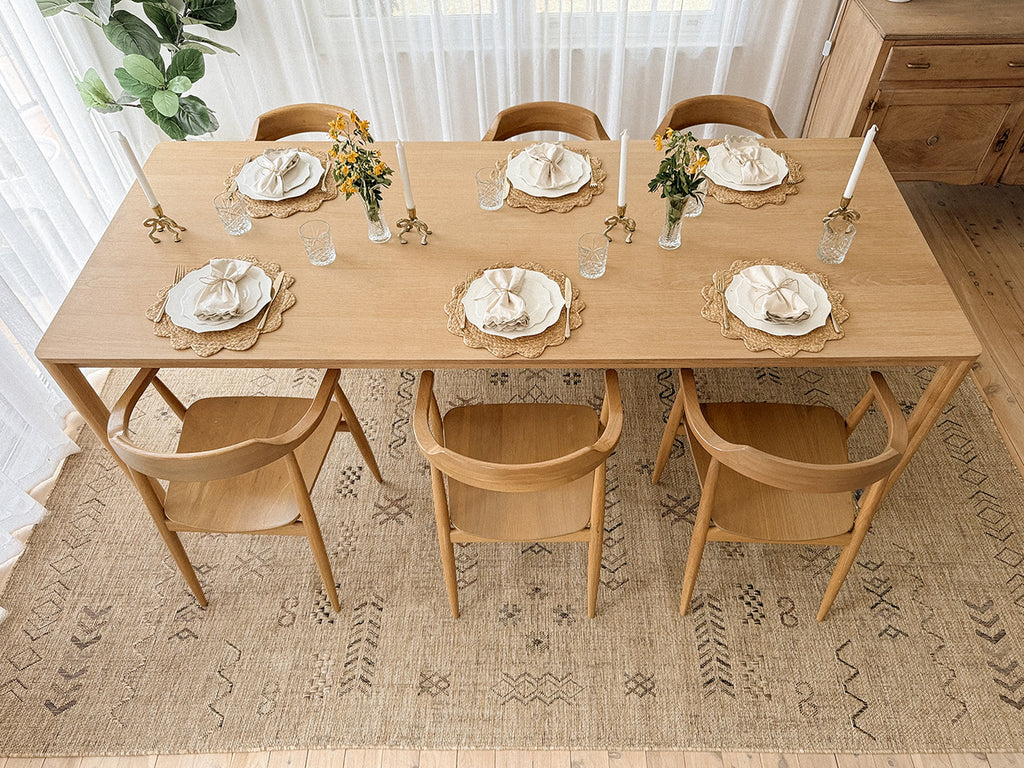 Loom Sand Beige and Stone Tribal Pattern Indoor Outdoor Rug