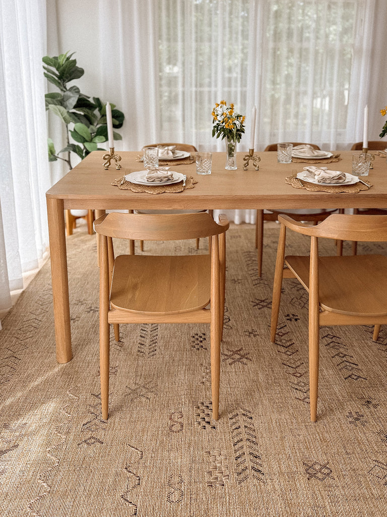 Loom Sand Beige and Stone Tribal Pattern Indoor Outdoor Rug