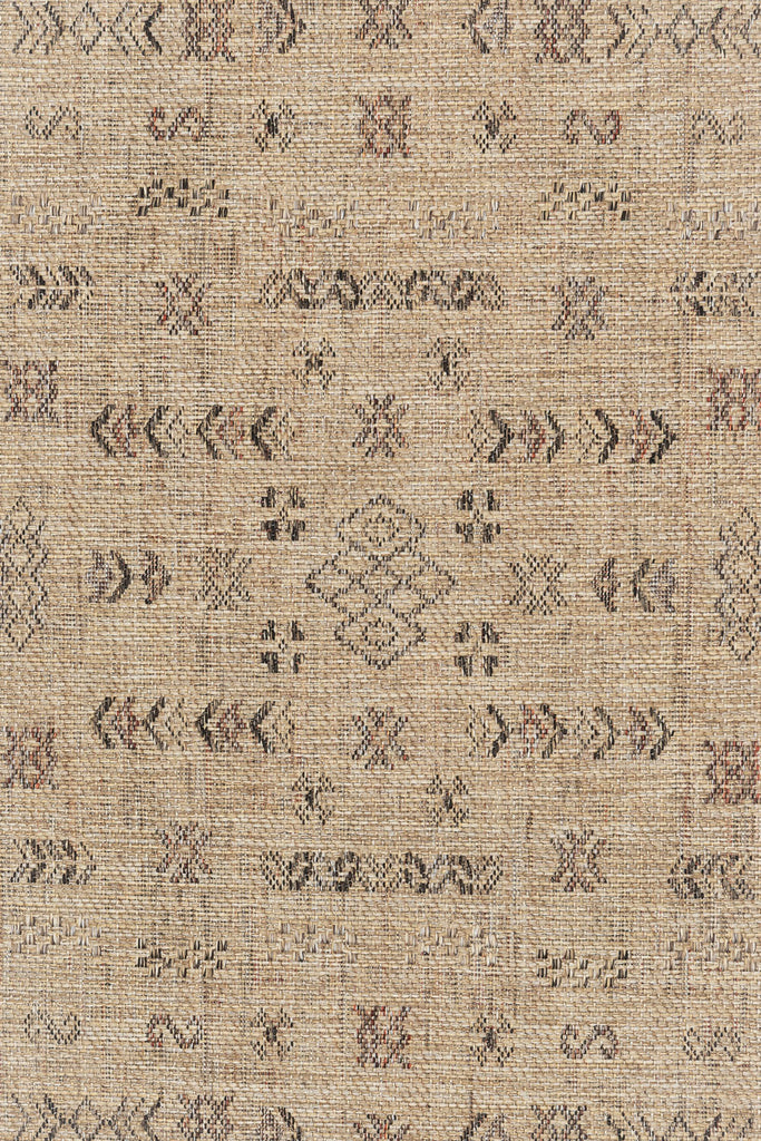 Loom Sand Beige and Stone Tribal Pattern Indoor Outdoor Runner Rug