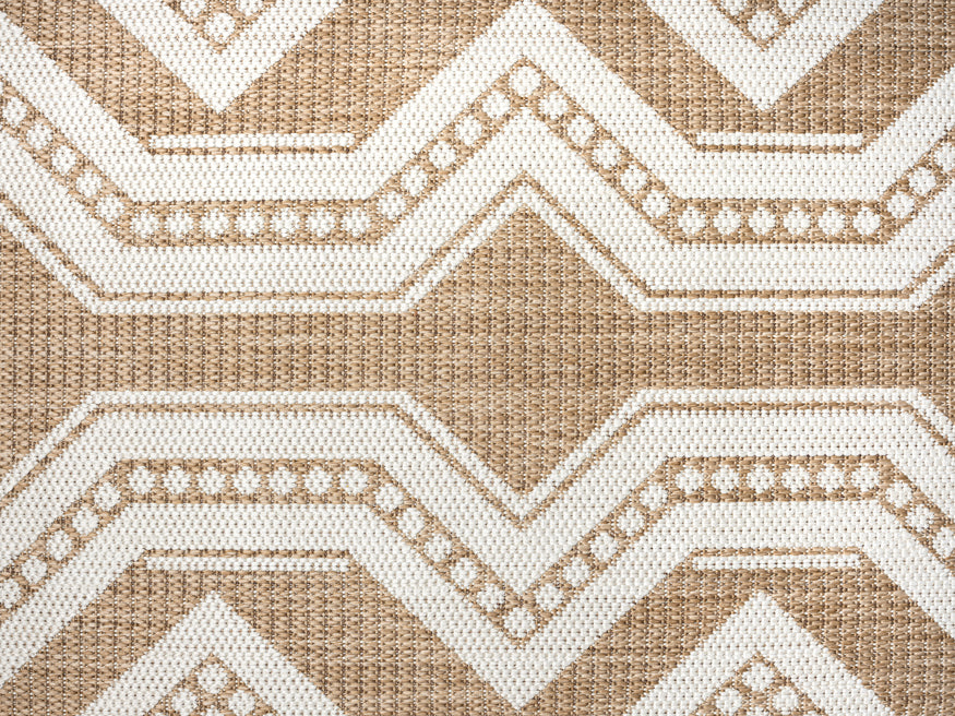 Lora Brown and Ivory Tribal Flatweave Indoor Outdoor Rug