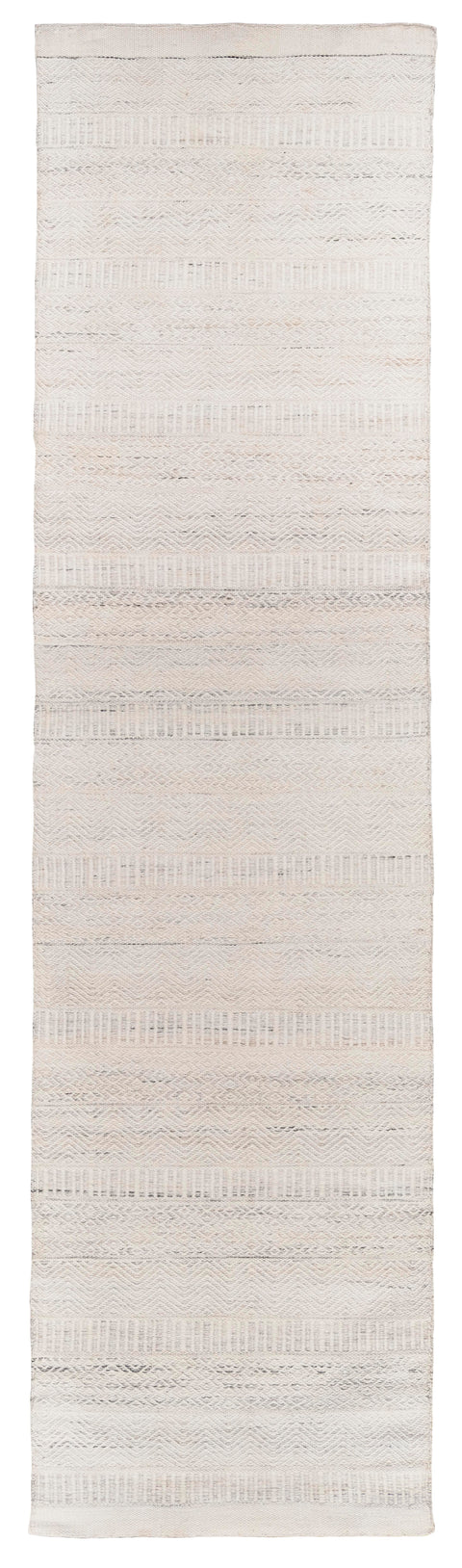 Loretta Cream and Grey Indoor Outdoor PET Runner Rug