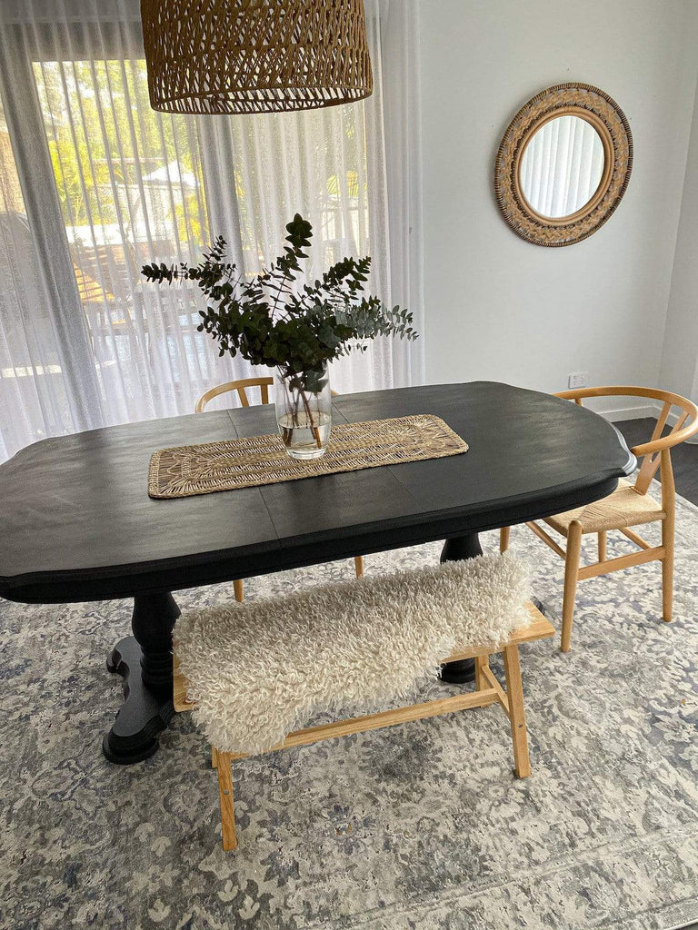 Lorna Grey Blue and Ivory Transitional Distressed Motif Rug