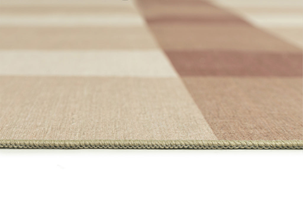 Lucca Beige Ivory and Terracotta Checkered Indoor Outdoor Rug