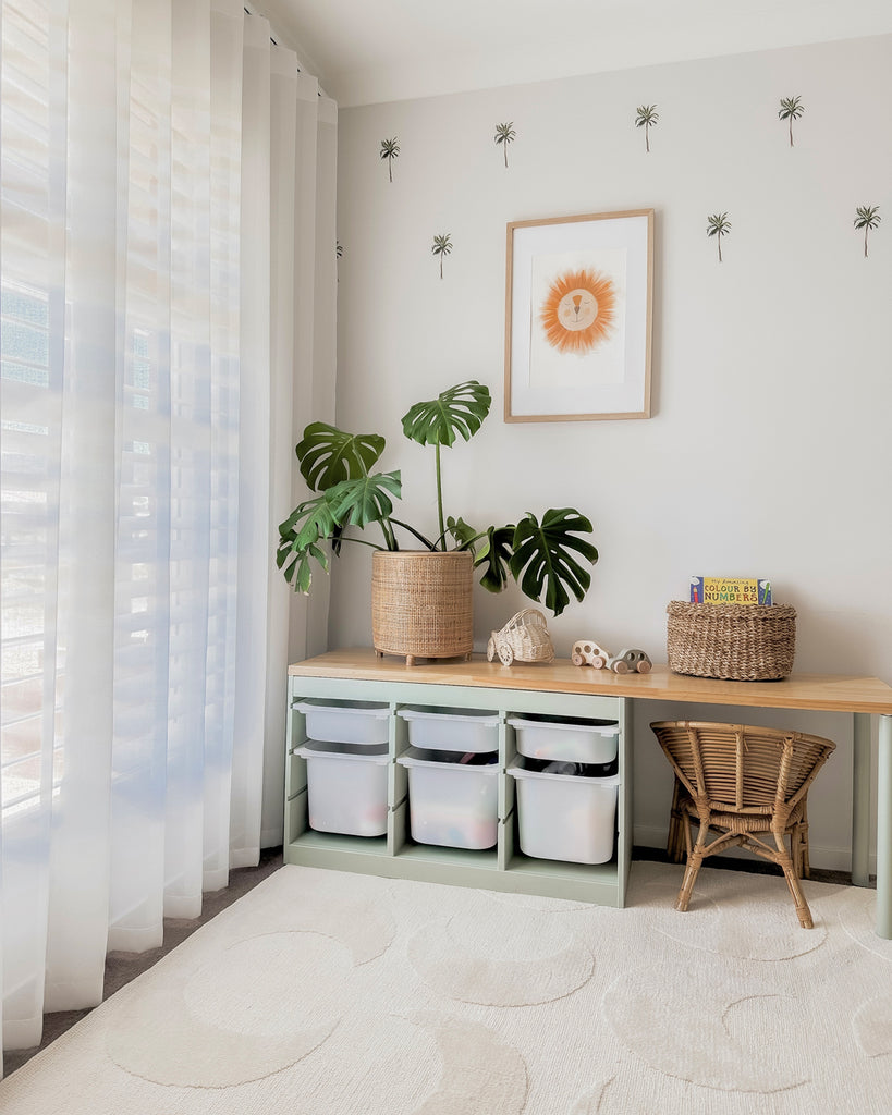 Lucy Beige Cream Half-Moon Pattern Rug