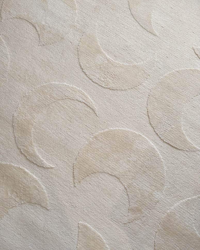 Lucy Beige Cream Half-Moon Pattern Rug