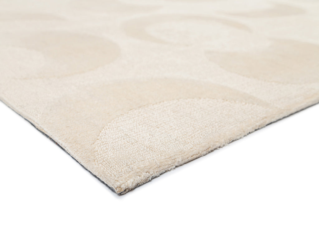 Lucy Beige Cream Half-Moon Pattern Rug
