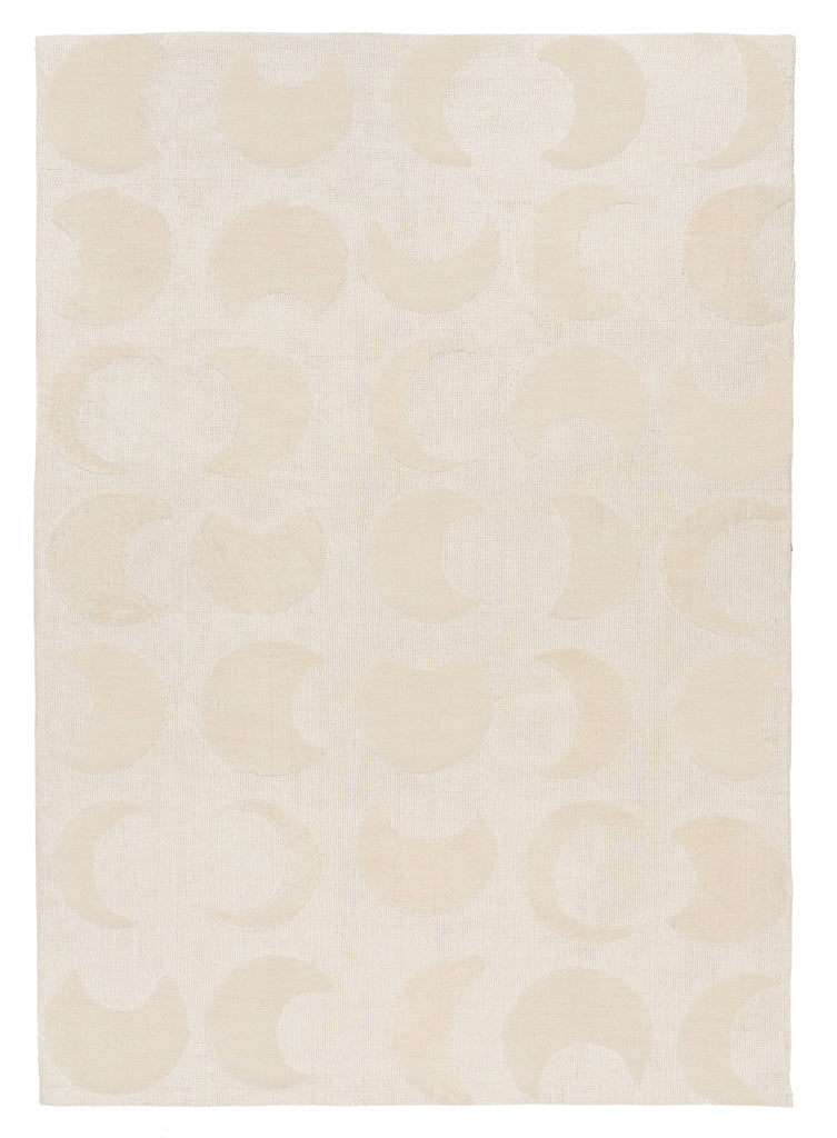 Lucy Beige Cream Half-Moon Pattern Rug