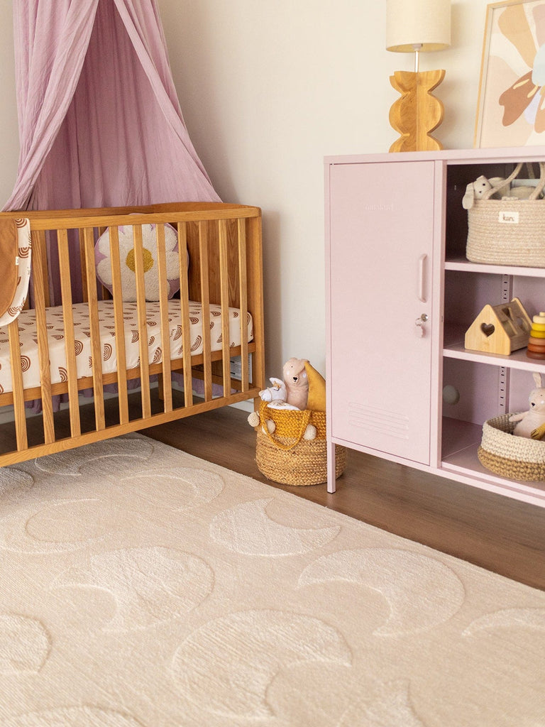 Lucy Beige Cream Half-Moon Pattern Rug