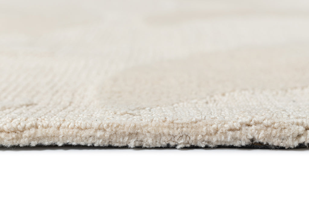 Lucy Beige Cream Half-Moon Pattern Rug