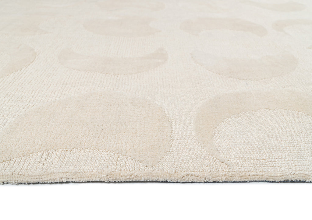 Lucy Beige Cream Half-Moon Pattern Rug