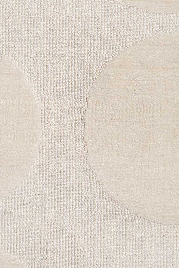 Lucy Beige Cream Half-Moon Pattern Rug