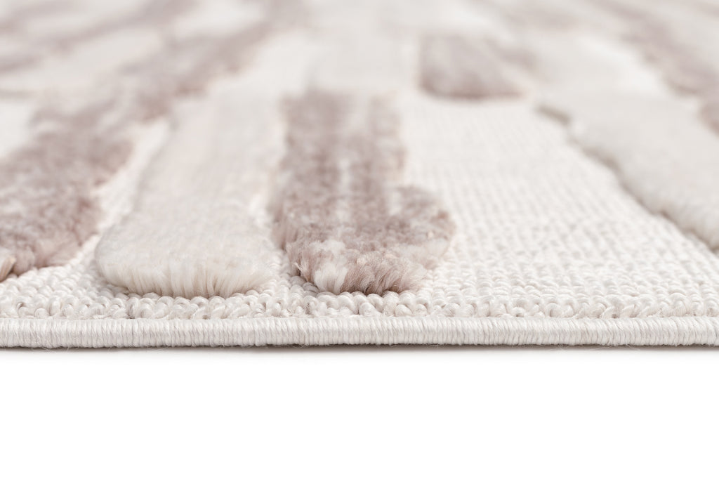 Luiza Ivory and Beige Abstract Striped Rug