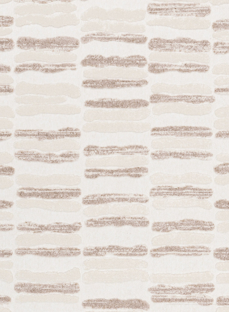 Luiza Ivory and Beige Abstract Striped Rug