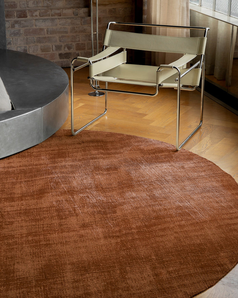 Lupe Terracotta Handwoven Round Rug