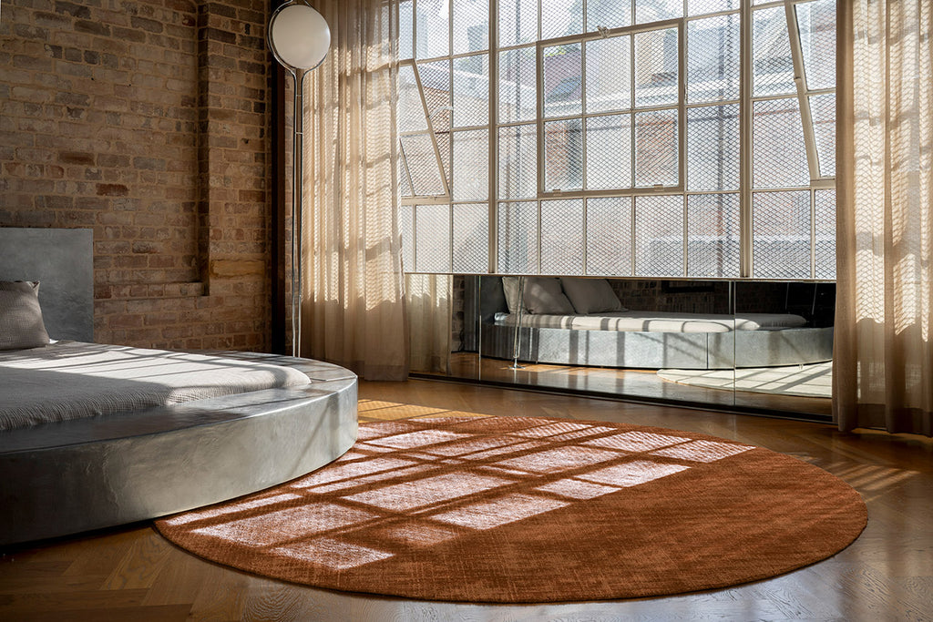 Lupe Terracotta Handwoven Round Rug