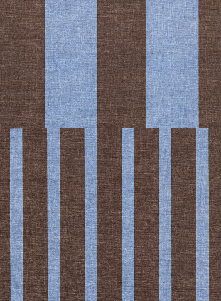 Luz Deep Cocoa and Vivid Blue Striped Indoor Outdoor Rug