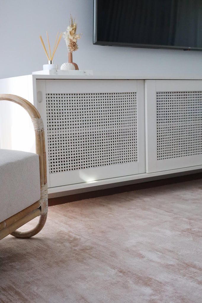 Lyla Blush Peach Distressed Viscose Rug