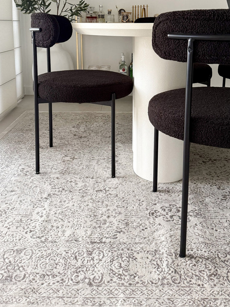 Madison Ivory And Grey Traditional Distressed Rug