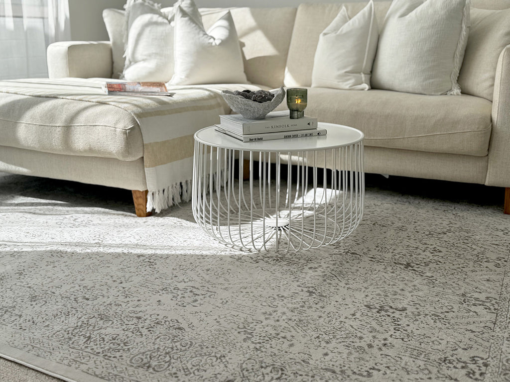 Madison Ivory And Grey Traditional Distressed Rug