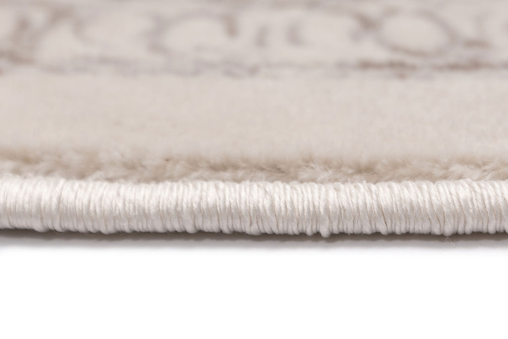 Madison Ivory And Grey Traditional Distressed Round Rug