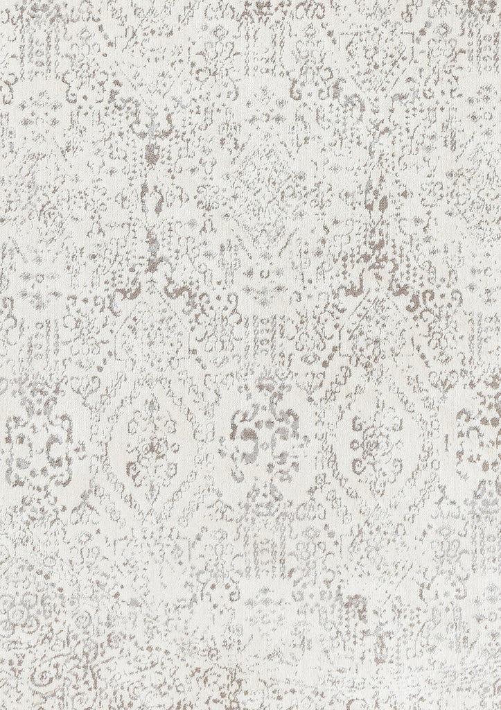 Madison Ivory And Grey Traditional Distressed Round Rug