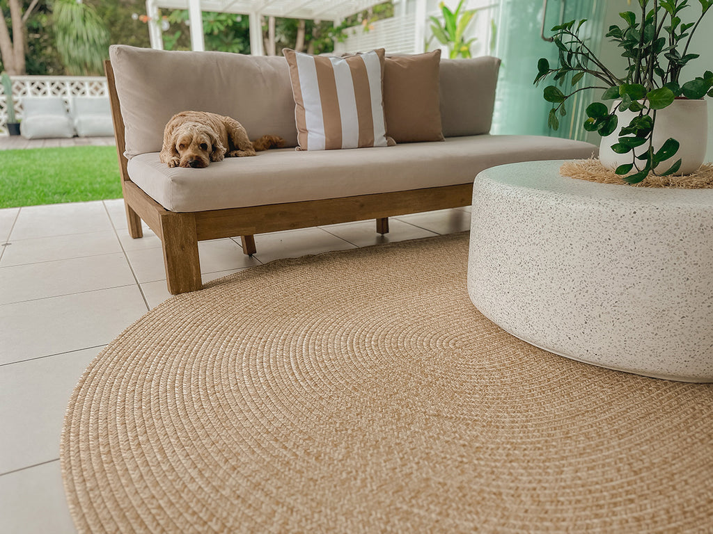 Malia Beige Braided Flatweave Indoor Outdoor Oval Rug